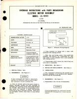 Overhaul Instructions with Parts Breakdown for Electric Motor Assembly - Model IS 14441