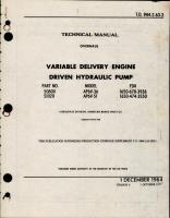 Overhaul Instructions for Variable Delivery Engine Driven Hydraulic Pump - Parts 50800 and 51020