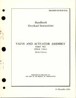 Overhaul Instructions for Valve and Actuator Assembly - Part DYLZ 3704-1