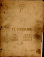 Overhaul Manual for AC Generator - Types 8QL30Q and 8QL30R - Parts 976J118-6, 976J118-8