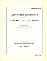 Maintenance Instructions for Bomb Bay Actuating Motor - .5 HP - 3600 RPM- 27 Volts DC - Type RBD 2220
