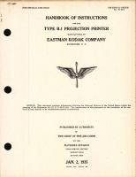 Handbook of Instructions for Type B-1 Projection Printer