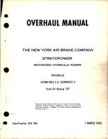 Overhaul Manual for Stratopower Motorized Hydraulic Pumps - Models 165W01003-3 and 165W01007-2 