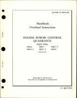 Overhaul Instructions for Engine Power Control Quadrants