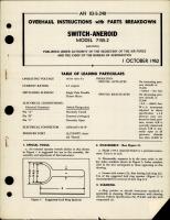 Overhaul Instructions with Parts Breakdown for Switch Aneroid - Model 7155-2 