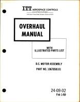 Overhaul Manual with Illustrated Parts List for DC Motor Assembly - Part 106785B101 