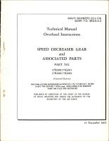 Overhaul Instructions for Speed Decreaser Gear and Associated Parts - Parts 37R600175G001 and 37R600175G009 