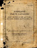 Parts Catalog for Army Models P-40K and P-40K-1