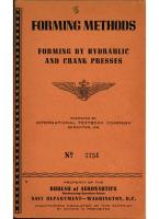 Forming Methods - Hydraulic & Crank Presses - Bureau of Aeronautics