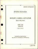 Overhaul Instructions for Rotary Camera Actuator Model REV-2600A - Part 2600-0-58 