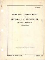 Overhaul Instructions for Hydraulic Propeller Model A322F-A1