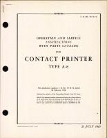 Operation and Service Instructions with Parts Catalog for Type A-8 Contact Printer