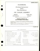 Overhaul Instructions with Parts for Oil Cooler Assembly - Model AP21AN16-02 - Part 8529935
