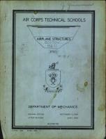 Air Corps Technical Schools; Airplane Structures