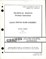 Overhaul Instructions for Axial Piston Pump Assembly - 024693 Series