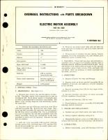 Overhaul Instructions with Parts Breakdown for Electric Motor Assembly - Part D500 