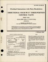 Overhaul Instructions with Parts for  Directional Four-Way Three Position Control Valve - Part 13930 