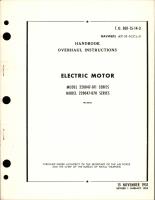 Overhaul Instructions for Electric Motor - Models 220047-011 and 220047-070