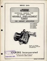 Overhaul Instructions for Variable Displacement Pumps - AA-20500 Series