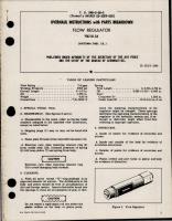 Overhaul Instructions with Parts for Flow Regulator - 1962-10-7.8 
