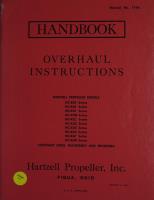 Overhaul Instructions for Constant Speed, Feathering and Reversing Hartzell Propellers