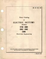 Parts Catalog for Electric Motors - Models C728, C842, C865, C982, and C898