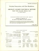 Overhaul Instructions with Parts Breakdown for Geared Electrical Motors - Parts XA34200, XB19324, and 94127