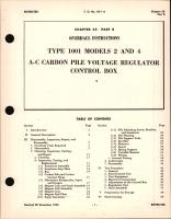 Overhaul Instructions for A-C Carbon Pile Voltage Regulator Control Box