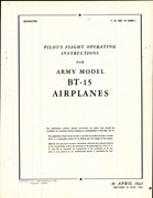 Pilot's Flight Operating Instructions for Army Model BT-15 Airplanes