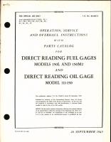 Operation, Service, & Overhaul Inst w/ Parts Catalog for Direct Reading Fuel and Oil Gages