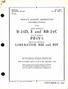 Pilot's Flight Operating Instructions for B-24D, E, and RB-24C