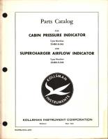 Parts Catalog for Kollsman Cabin Pressure Indicator and Supercharger Airflow Indicator