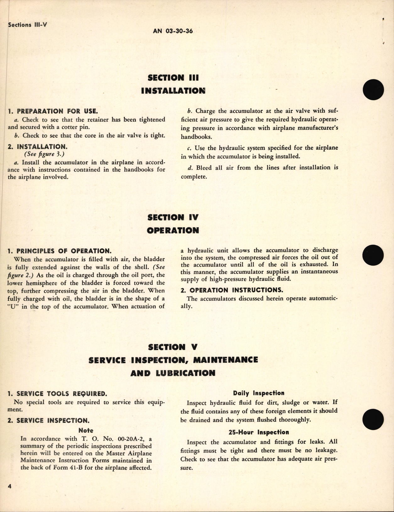Sample page 8 from AirCorps Library document: Operation, Service, and Instructions with Parts Catalog Hydraulic Pressure Accumulators, 5, 7.5 & 10 Inch, 1500 PSI Maximum