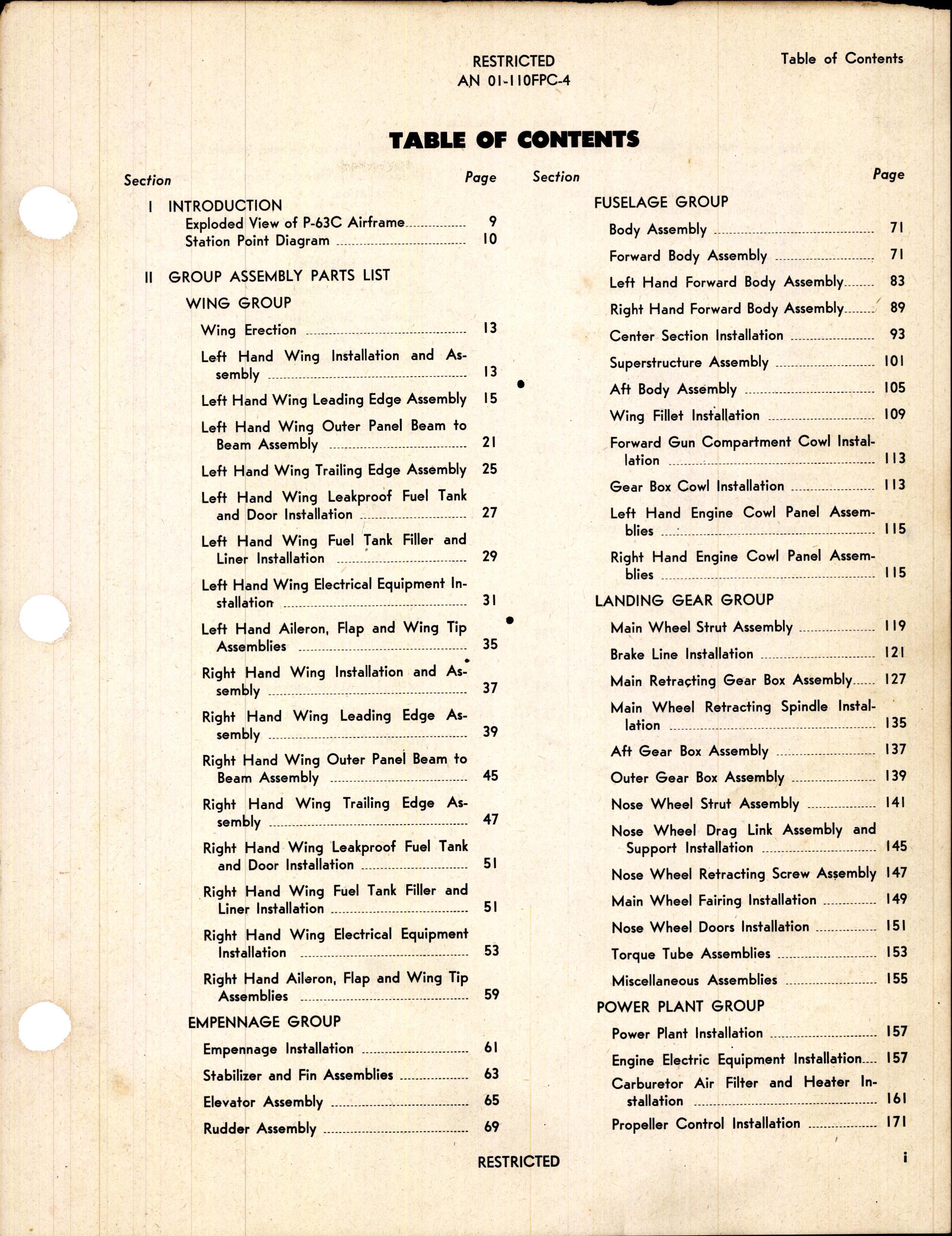 Sample page 3 from AirCorps Library document: Parts Catalog for P-63C-1 and P-63C-5