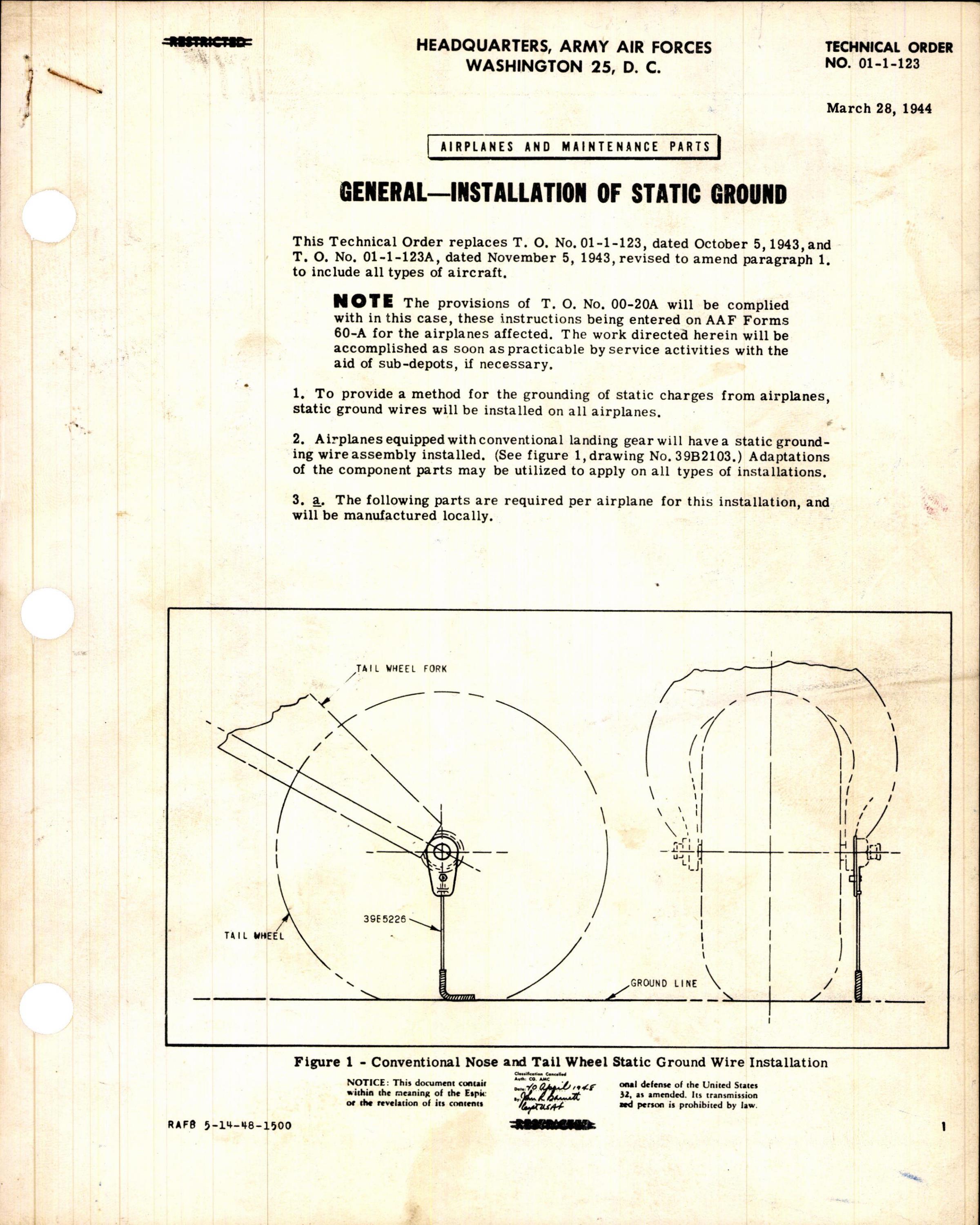 Sample page 1 from AirCorps Library document: Installation of Static Ground