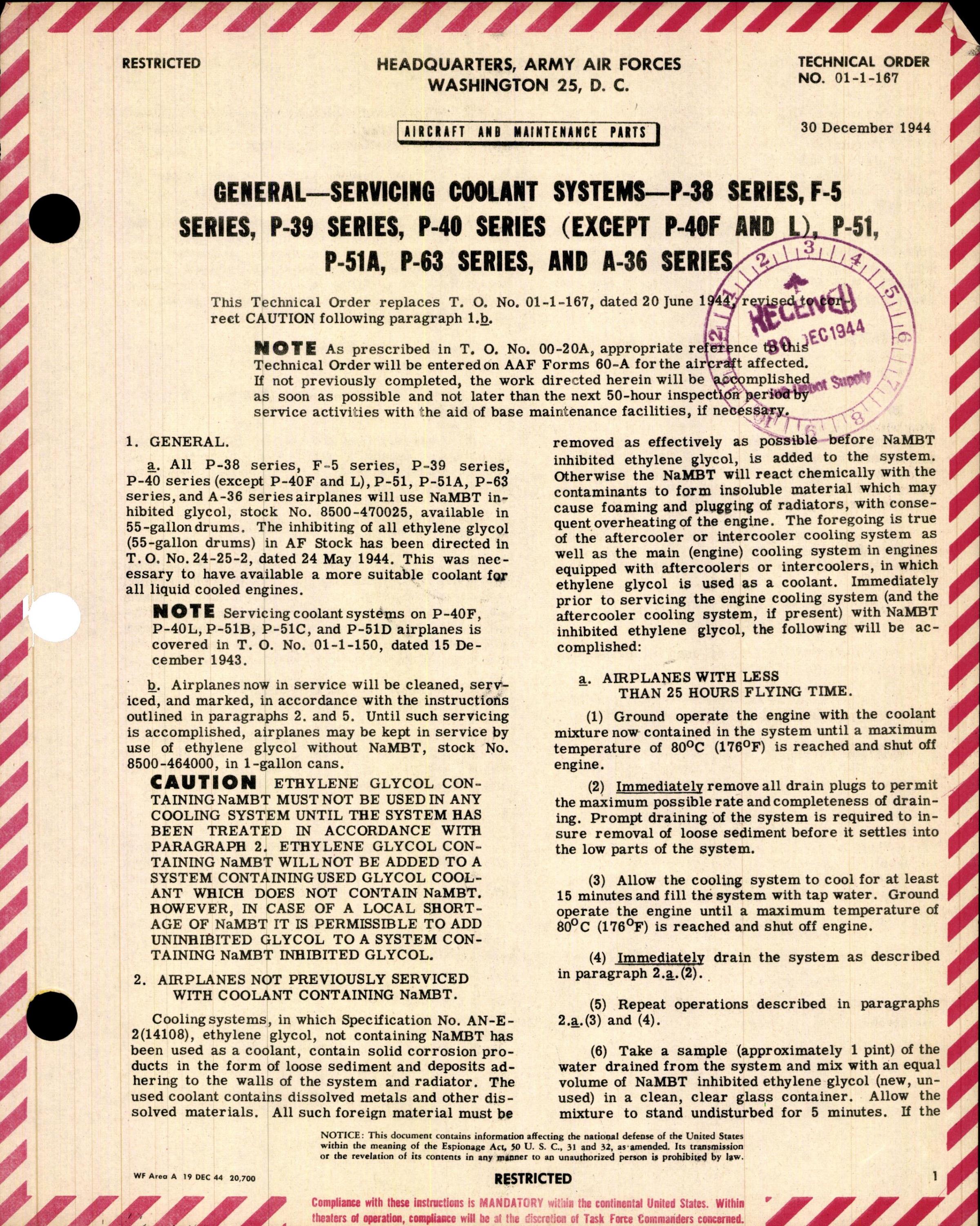 Sample page 1 from AirCorps Library document: Servicing Coolant Systems