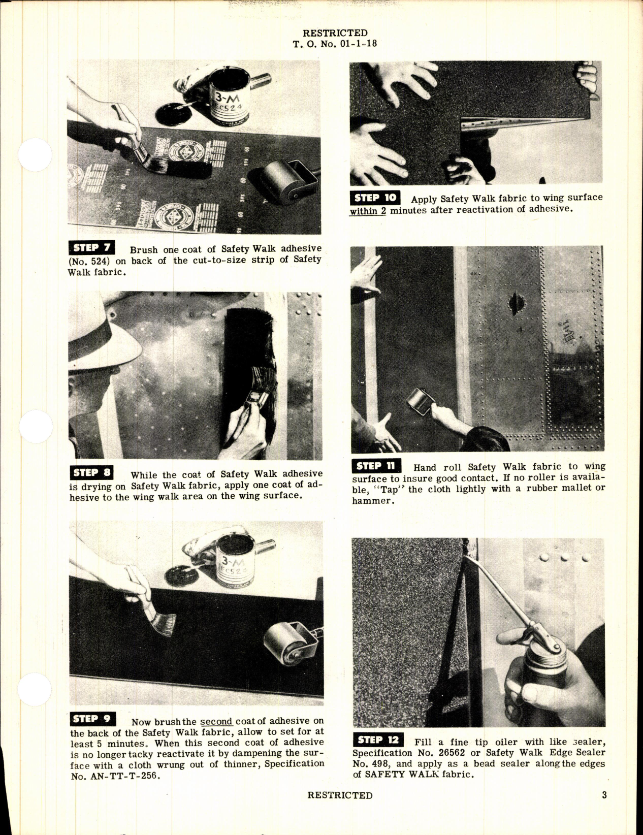 Sample page 3 from AirCorps Library document: Aircraft and Maintenance Parts; Installation and Replacement of Abrasive Nonskid Surfaces