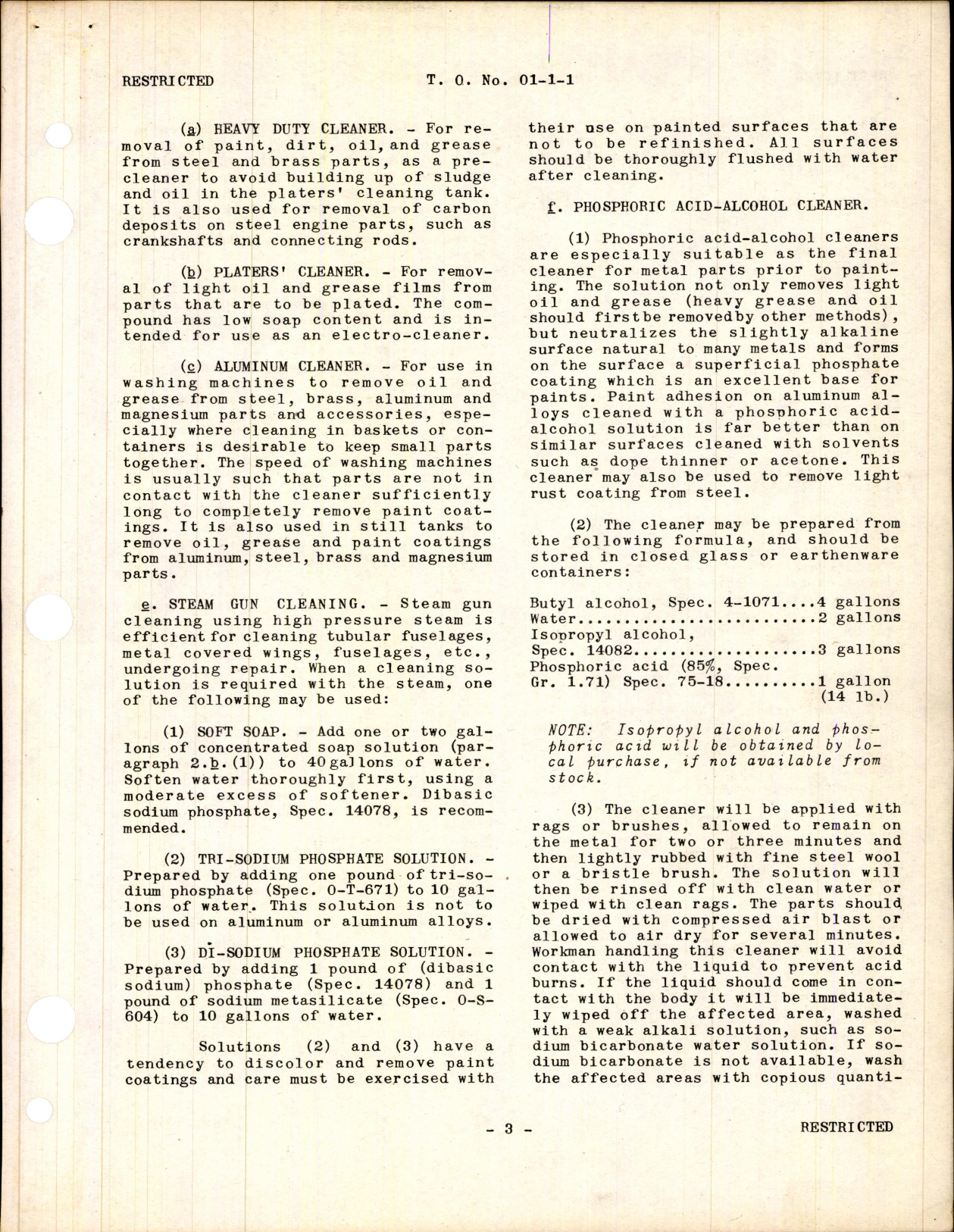 Sample page 3 from AirCorps Library document: Airplanes and Maintenance Parts; Cleaning of Aeronautical Equipment