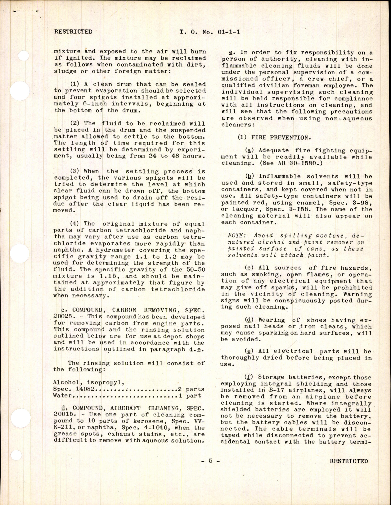 Sample page 5 from AirCorps Library document: Airplanes and Maintenance Parts; Cleaning of Aeronautical Equipment