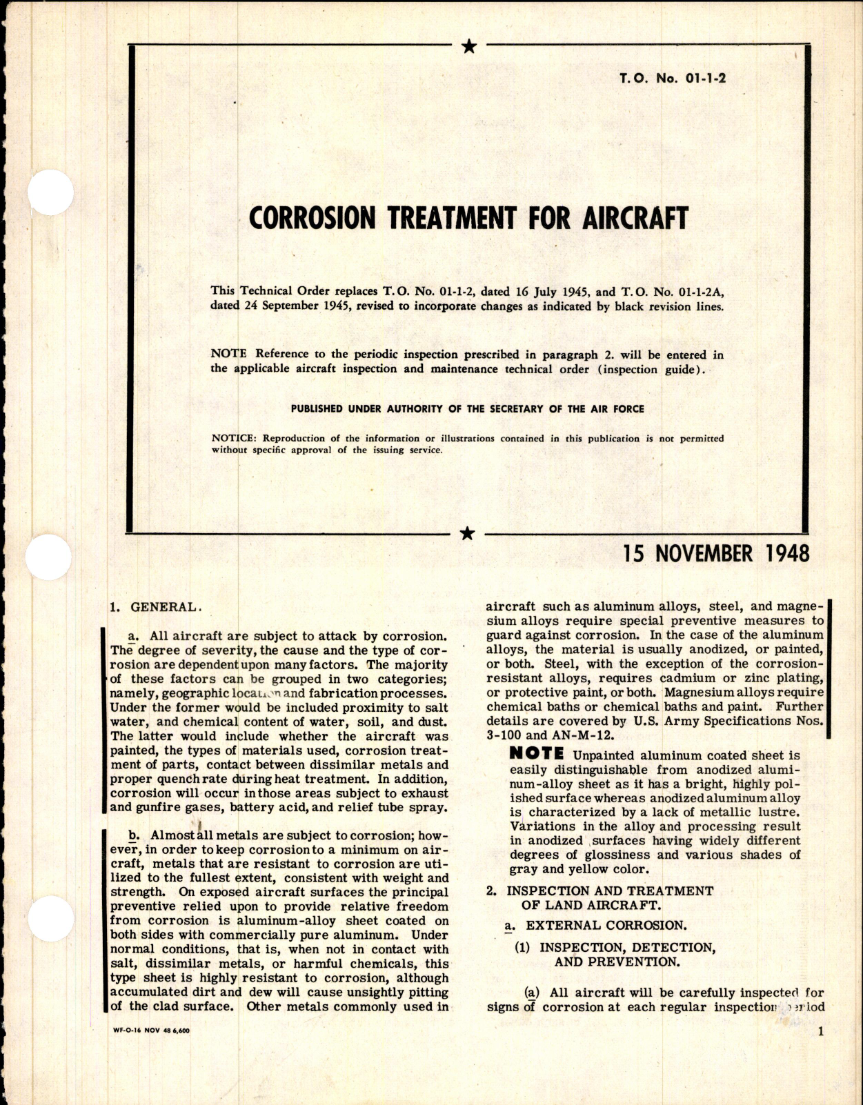 Sample page 1 from AirCorps Library document: Corrosion treatment for Aircraft