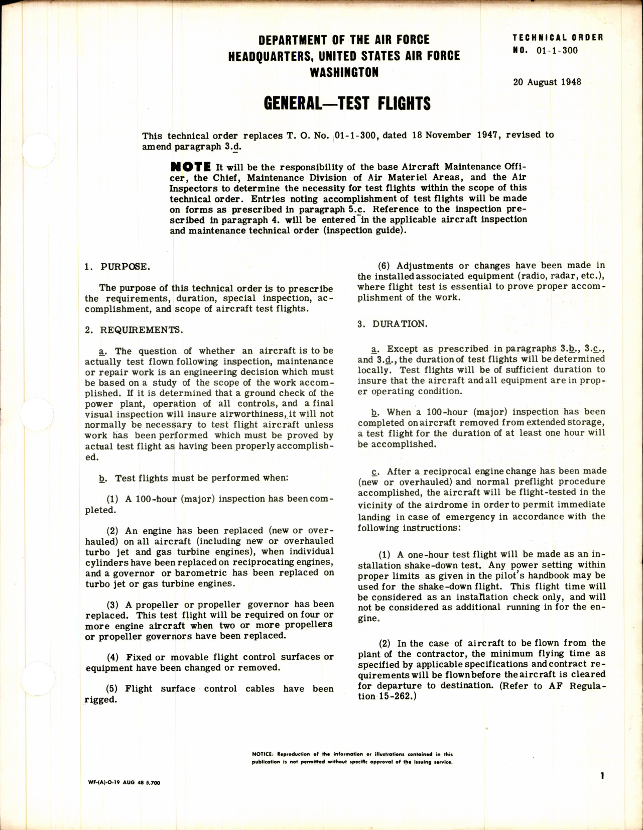 Sample page 1 from AirCorps Library document: Test Flights