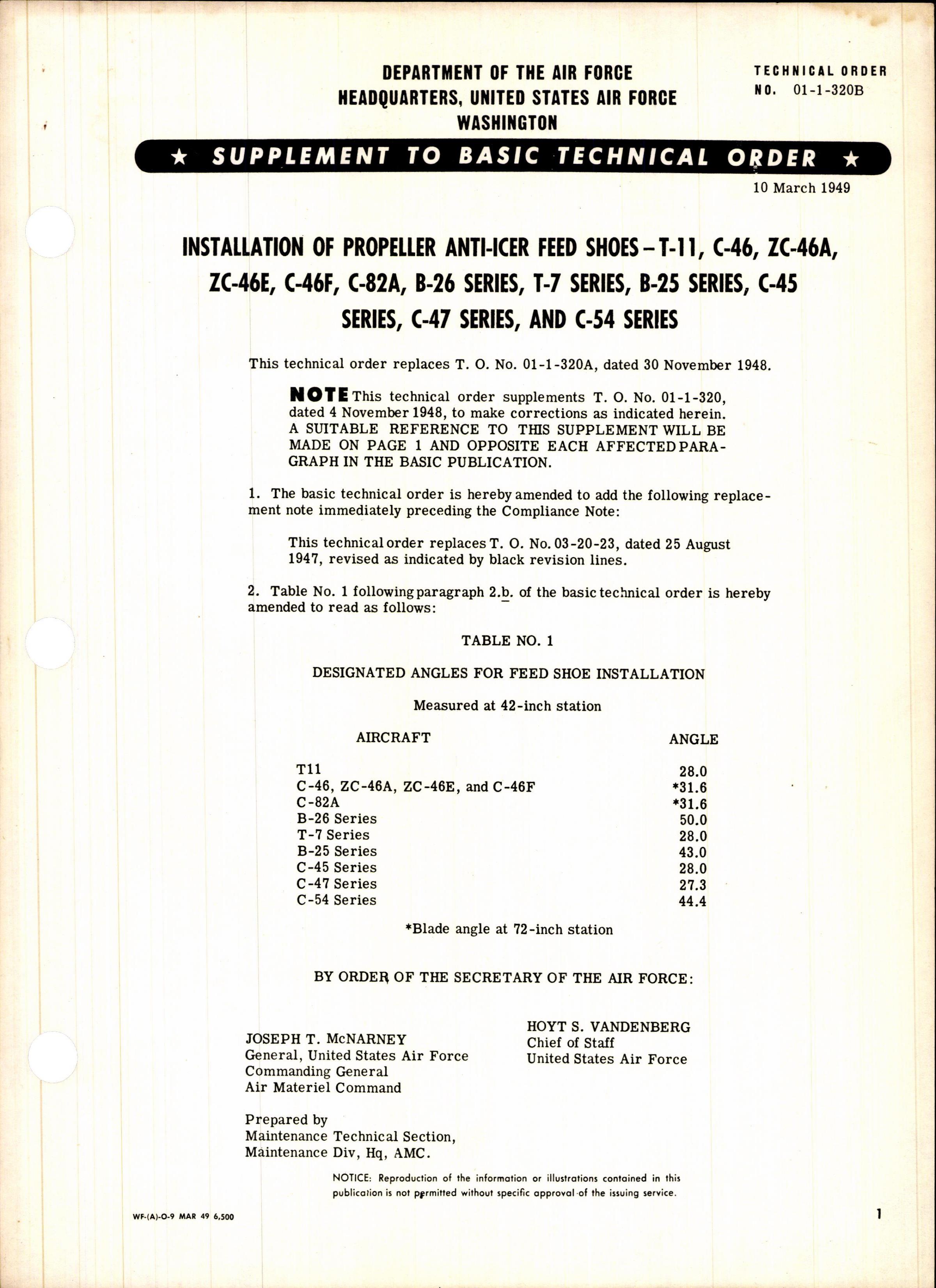 Sample page 1 from AirCorps Library document: Installation of Propeller Anti-Icer Feed Shoes