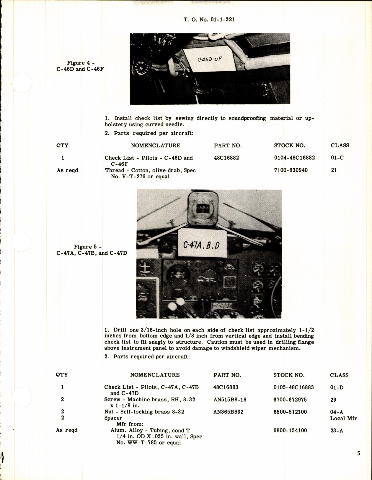 Sample page 5 from AirCorps Library document: Installation of Standard Air Crew Check Lists in Aircraft