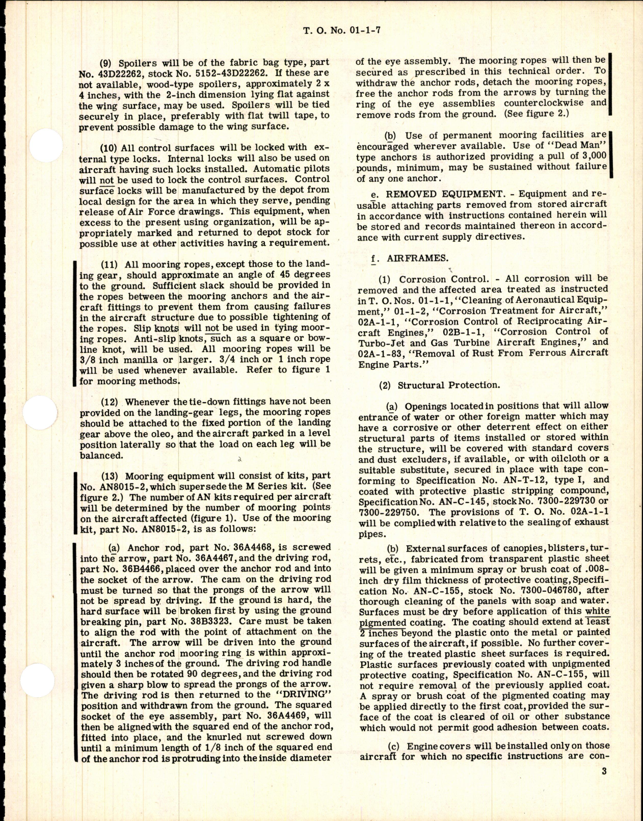 Sample page 3 from AirCorps Library document: Storage of Aircraft