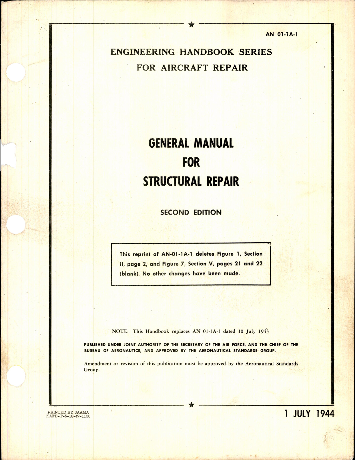 Sample page 1 from AirCorps Library document: General Manual for Structural Repair