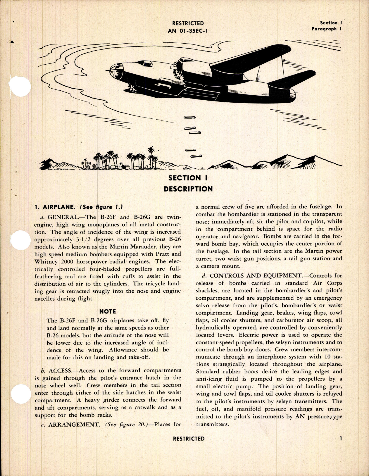 Sample page 5 from AirCorps Library document: Pilot's Flight Operating Instructions for B-26F and B-26G Airplanes