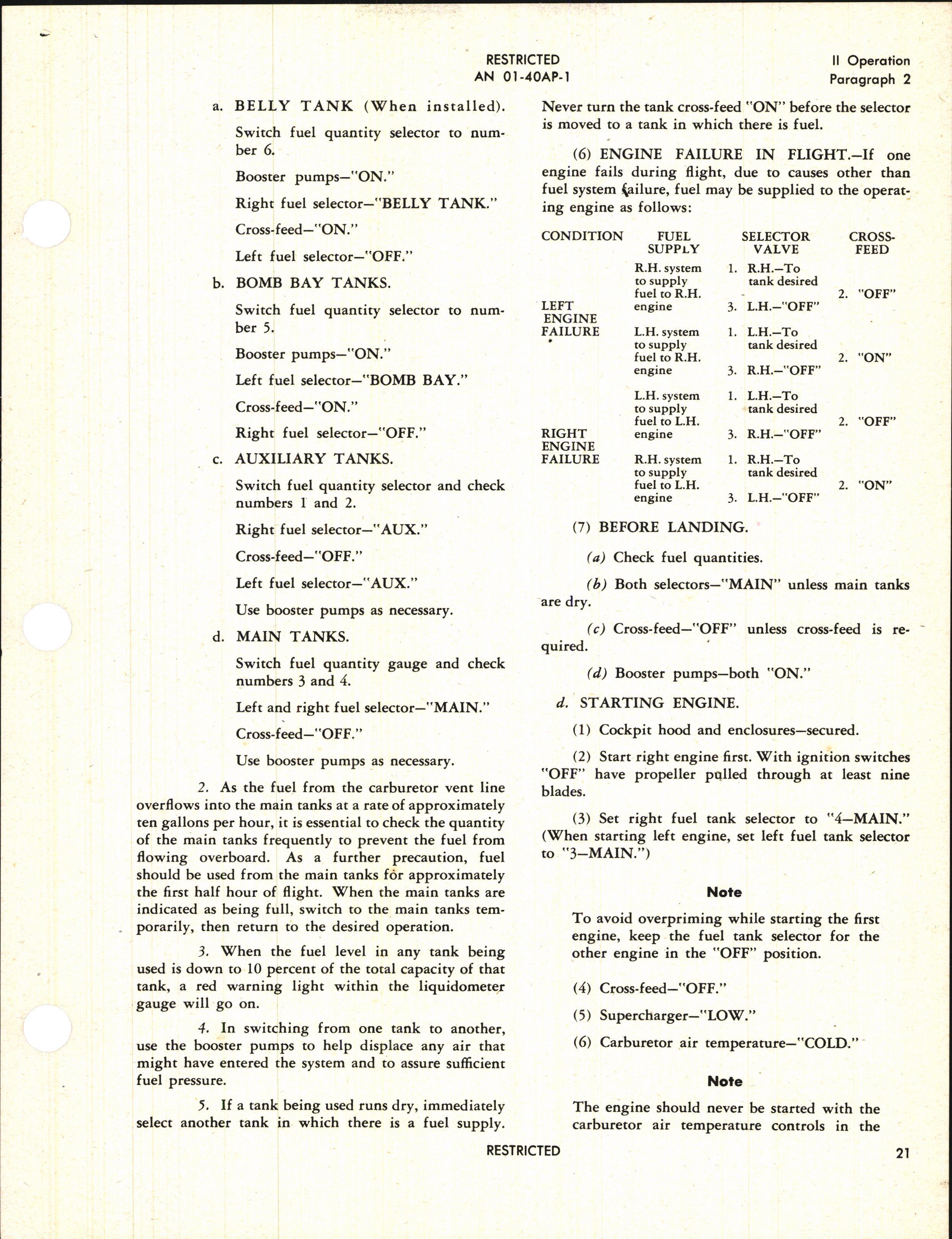 Sample page 7 from AirCorps Library document: Pilot's Flight Operating Instructions for A-20H, and A-20K Series