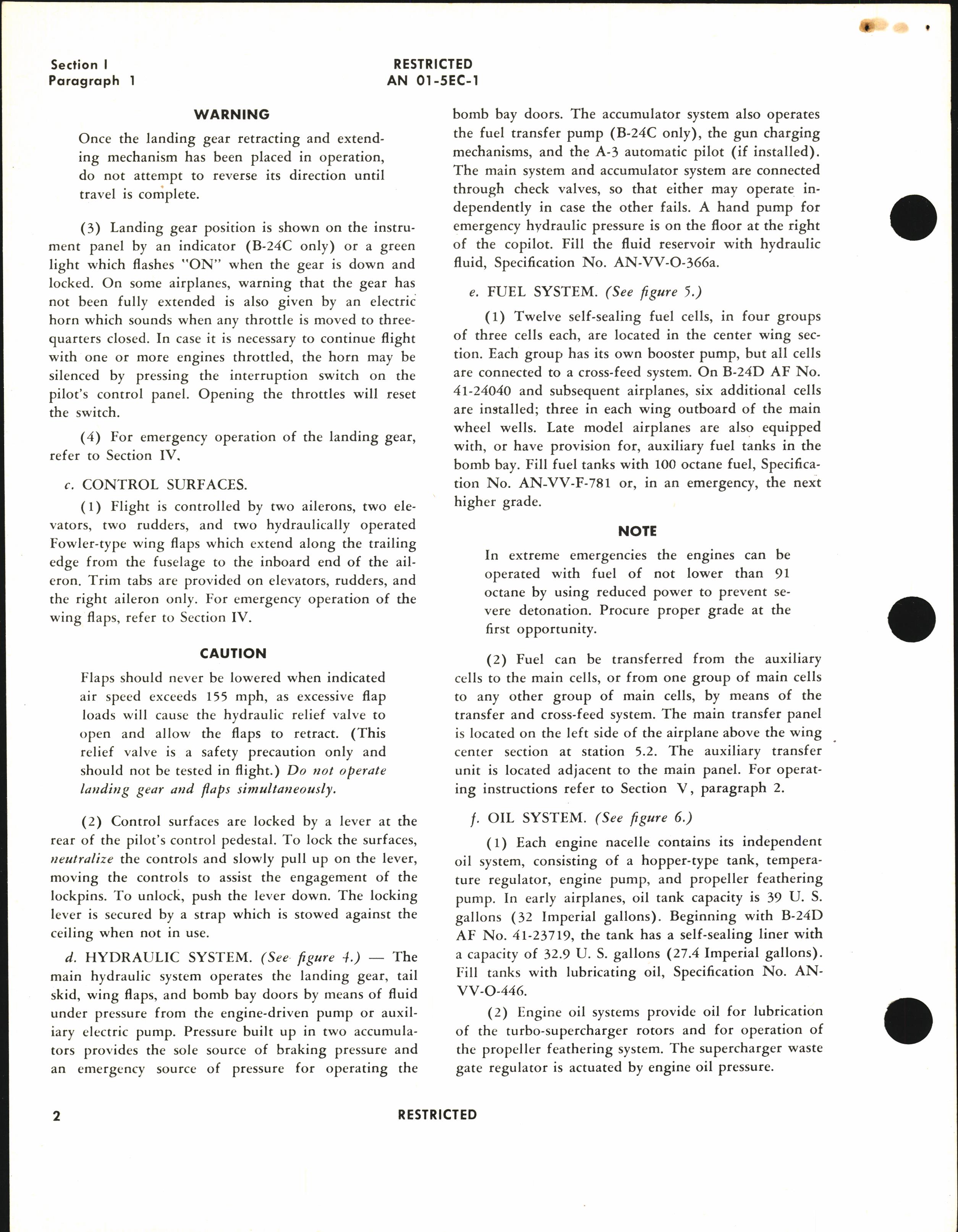 Sample page 6 from AirCorps Library document: Pilot's Flight Operating Instructions for B-24D, E, and RB-24C