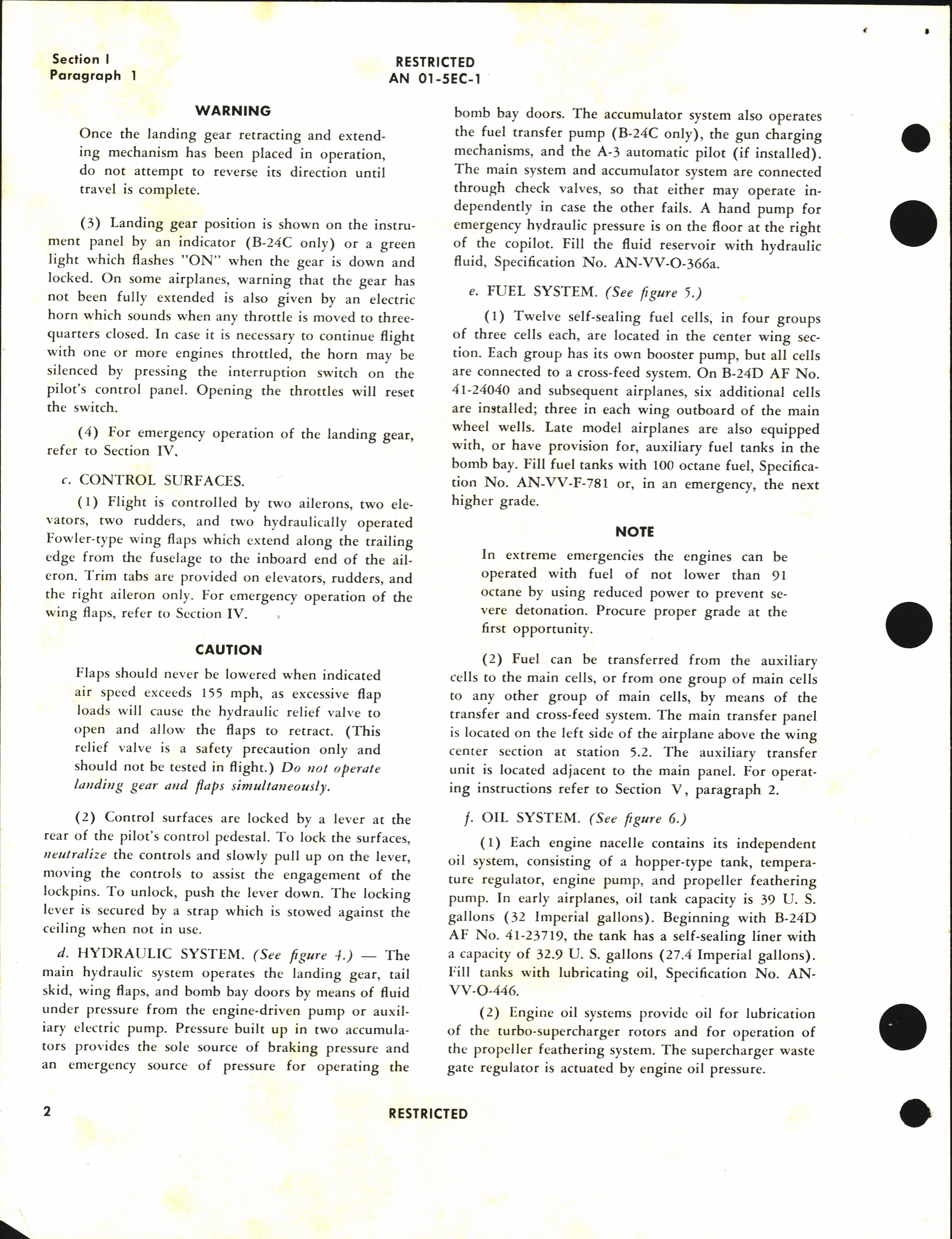 Sample page 6 from AirCorps Library document: Pilot's Flight Operating Instructions for B-24D, E, and RB-24C
