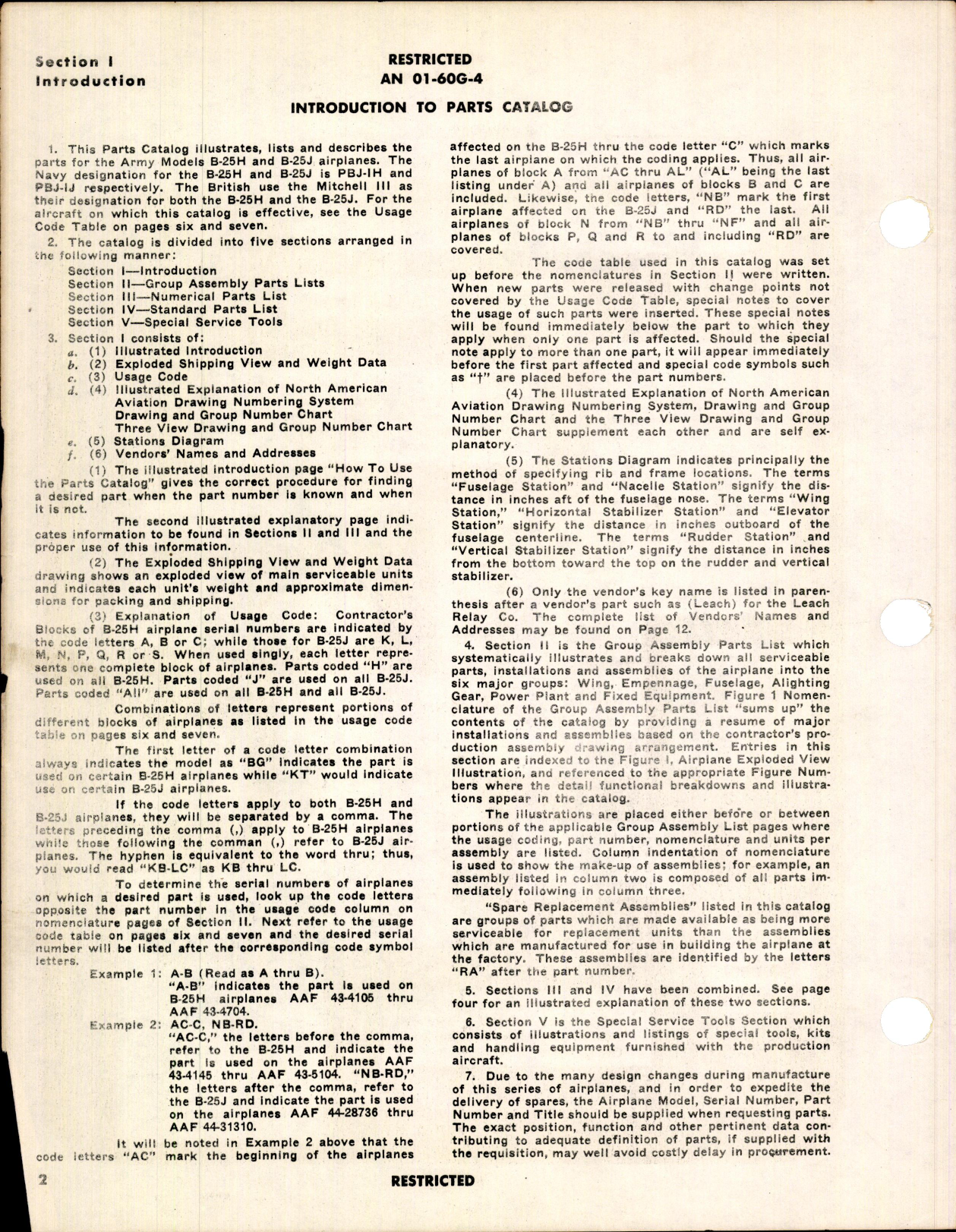 Sample page 6 from AirCorps Library document: Parts Catalog for B-25H-1, -5, -10, B-25J-1, -5, -10, -15, -20, -25, -30, and -35 and PBJ1-H and PBJ-1J